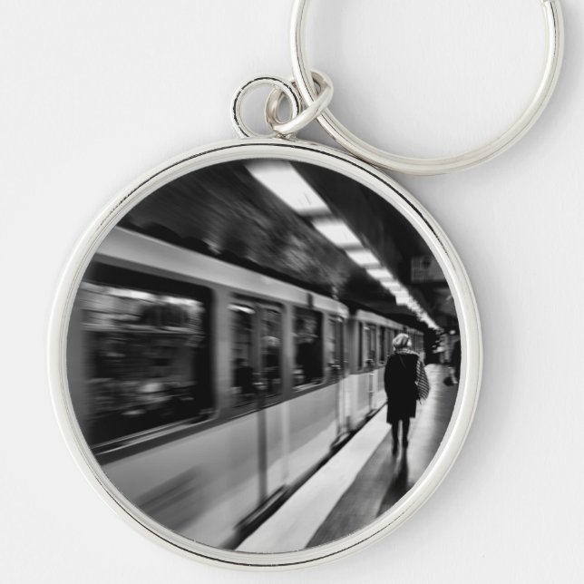 Modern, urban Parisian life Key Ring (Front)