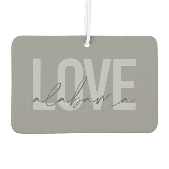 Modern, urban, simple, cool design Love Alabama Car Air Freshener (Back)
