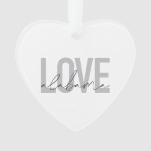 Modern, urban, simple, cool design Love Alabama Ornament