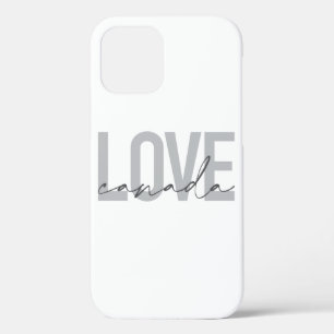 Modern, urban, simple, cool design Love Canada iPhone 12 Case