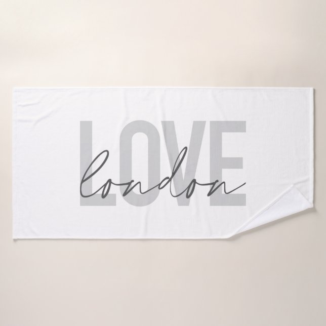 Modern, urban, simple, cool, design of Love London Bath Towel (Bath Towel)