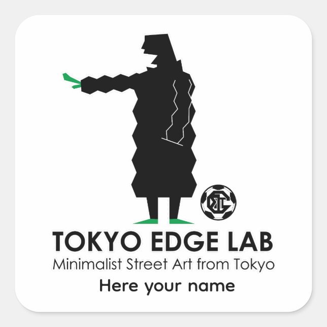 Modern Urban Soccer Team Manager Graphic Square Sticker (Front)