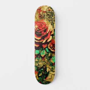 Modern Urban Street Art Inspired Floral Skateboard
