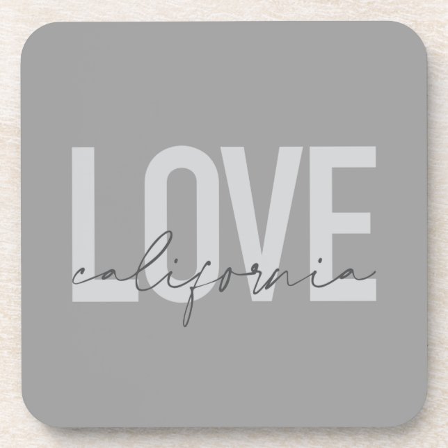 Modern, urban, trendy, cool design Love California Coaster (Front)