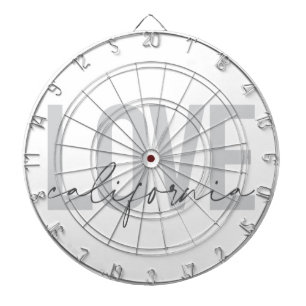 Modern, urban, trendy, cool design Love California Dartboard