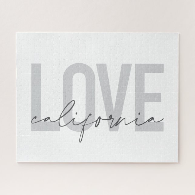 Modern, urban, trendy, cool design Love California Jigsaw Puzzle (Horizontal)