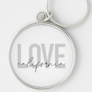 Modern, urban, trendy, cool design Love California Key Ring