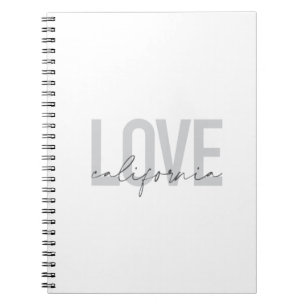 Modern, urban, trendy, cool design Love California Notebook