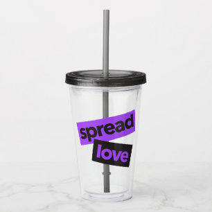 Modern, urban, vibrant, trendy graphic Spread Love Acrylic Tumbler