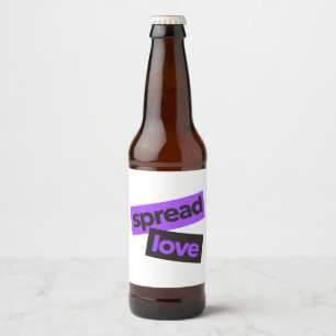 Modern, urban, vibrant, trendy graphic Spread Love Beer Bottle Label