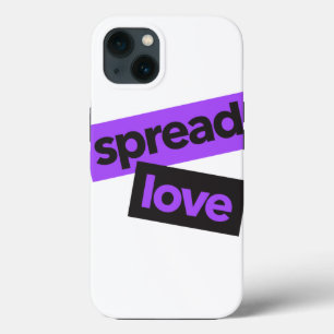 Modern, urban, vibrant, trendy graphic Spread Love iPhone 13 Case