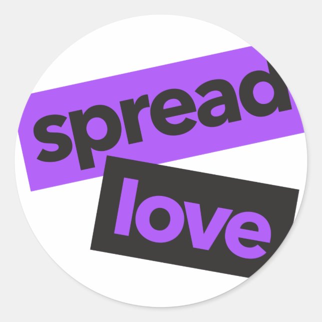Modern, urban, vibrant, trendy graphic Spread Love Classic Round Sticker (Front)
