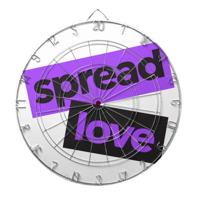 Modern, urban, vibrant, trendy graphic Spread Love Dartboard (Front)