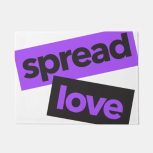 Modern, urban, vibrant, trendy graphic Spread Love Doormat