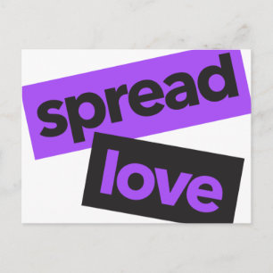 Modern, urban, vibrant, trendy graphic Spread Love Postcard
