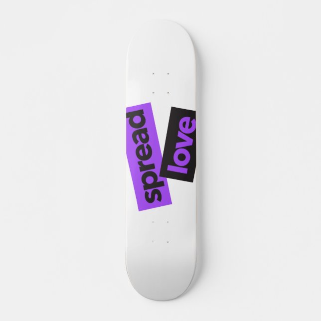 Modern, urban, vibrant, trendy graphic Spread Love Skateboard (Front)
