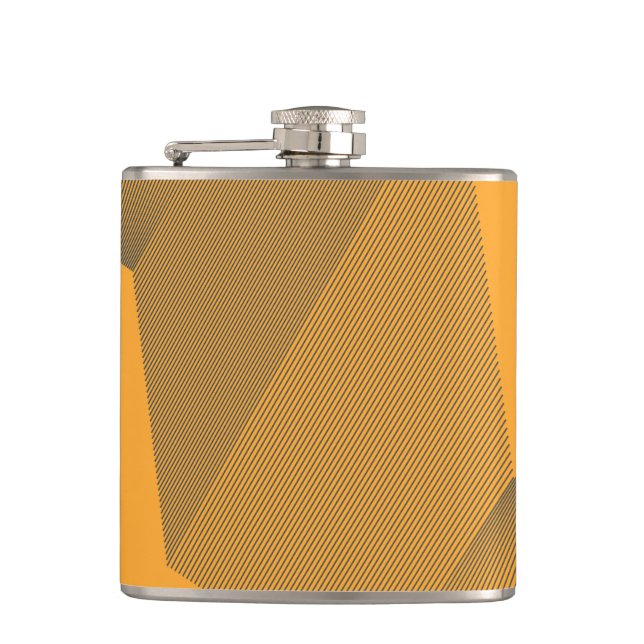 Modern, urban, yellow, bold simple motion concept hip flask (Front)