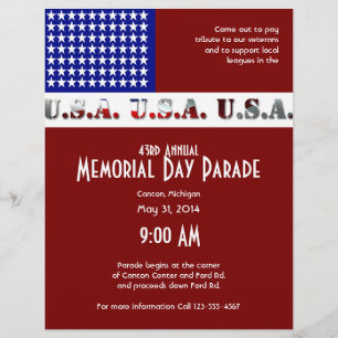 Modern USA Flag Graphic Memorial Day Flyer