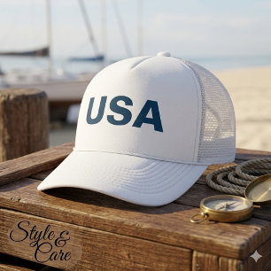 Modern USA Typography Casual Everyday Trucker Hat