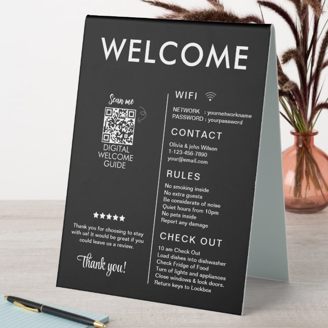 Modern Vacation Rental House Welcome (In SItu (Table))
