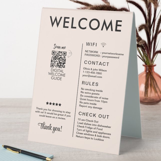 Modern Vacation Rental House Welcome (In SItu (Table))