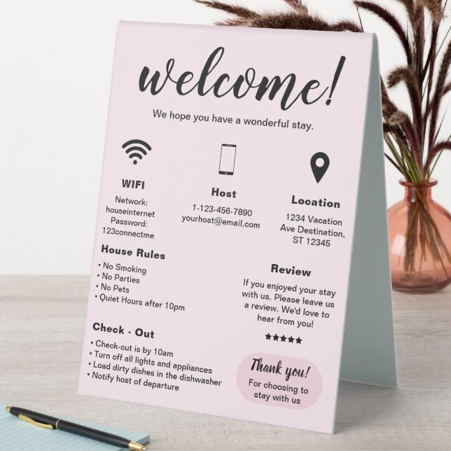 Modern Vacation Rental House Welcome (In SItu (Table))