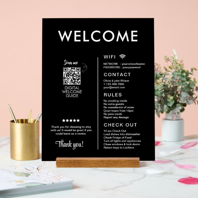 Modern Vacation Rental House Welcome Acrylic Sign (Wedding)