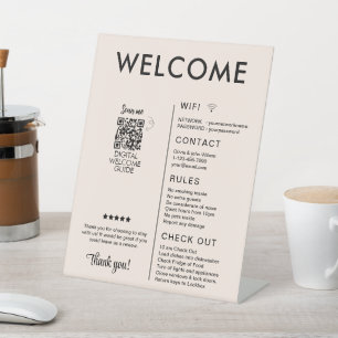 Modern Vacation Rental House Welcome Pedestal Sign