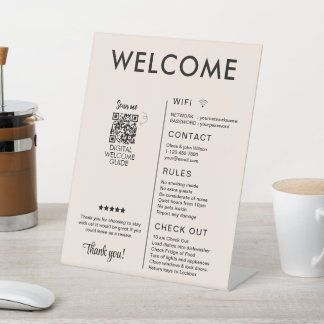 Modern Vacation Rental House Welcome Pedestal Sign