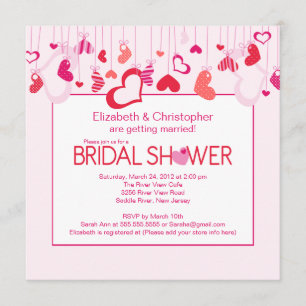 Modern Valentine Hearts Bridal Shower Invitation