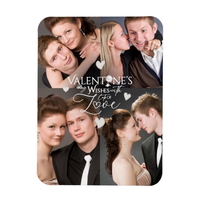 Modern Valentine’s Day Photo  Keepsake Magnet (Vertical)
