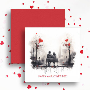 Modern Valentine's Day Couple in Love Holiday Card