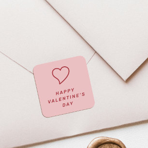 Modern Valentine's Day Heart Icon Sticker - Pink
