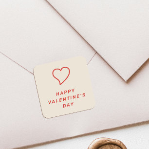 Modern Valentine's Day Heart Icon Sticker - Red