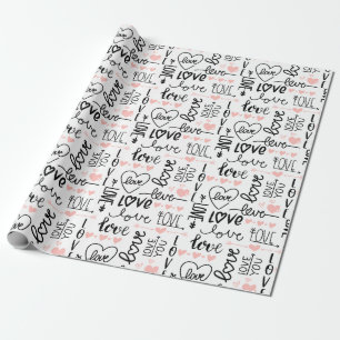 Modern Valentine's Day Love Wrapping Paper