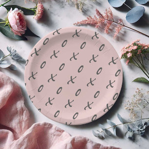 Modern Valentine's Day  Paper Plate