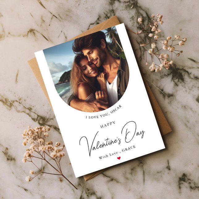 Modern Valentine's Day Photo Card For Husband (Creator Uploaded)