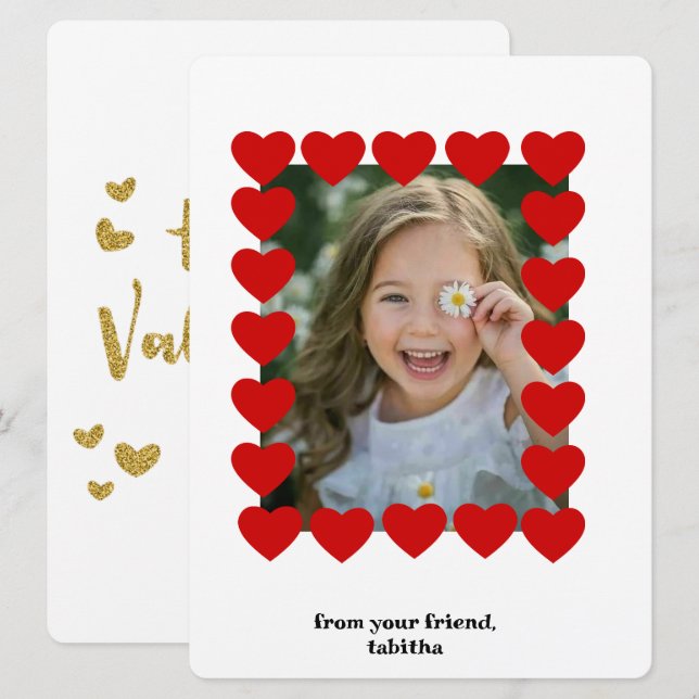 modern valentines day photo card,simple valentines holiday card (Front/Back)