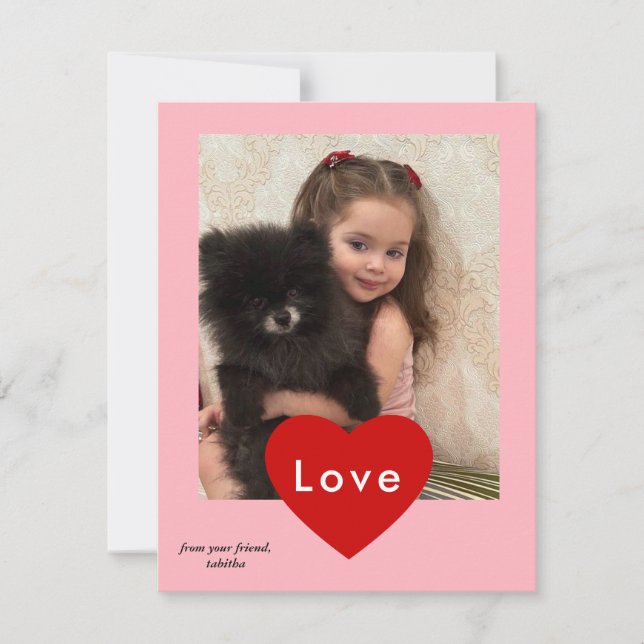 modern valentines day photo card,simple valentines holiday card (Front)