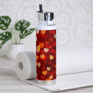 Modern Valentine's Day Romantic Heart Pattern Water Bottle
