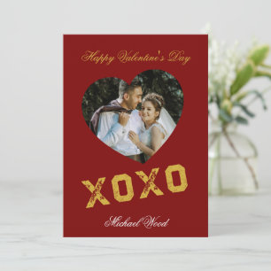 Modern Valentines Day XOXO Love Note Card for Coup