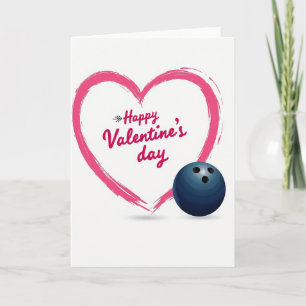 Modern Valentines Fuchsia Heart Card