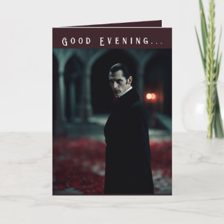Modern Vampire Greeting Flat Holiday Card