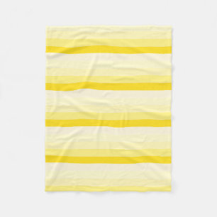 Modern Vanilla Yellow White Stripes Stylish Fleece Blanket