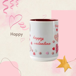 Modern Variety Heart & Shapes Coloured Candy    Two-Tone Coffee Mug
