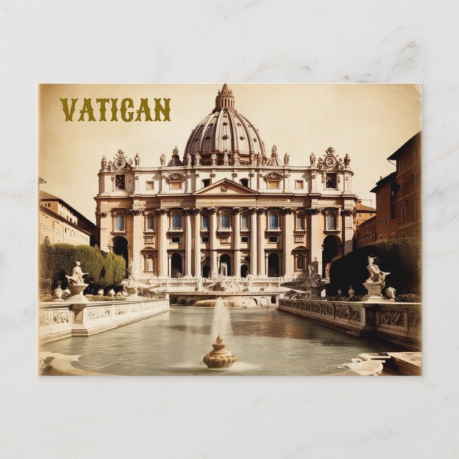 Modern Vatican City Travel Art Vintage Postcard (Front)