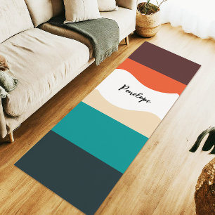 Modern Vector Retro Minimalist Color Blocked Calm Yoga Mat