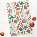Modern Vegetable Pattern Tea Towel<br><div class="desc">Featuring a fun modern pattern made up of lots of delicious vegetables for your favourite cook. Original art by Nic Squirrell.</div>
