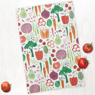 Modern Vegetable Pattern Tea Towel