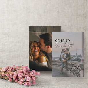 Modern Vellum Overlay Simple Typography 2 Photo Save The Date